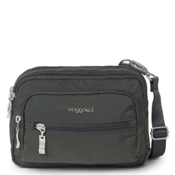 Handbags*Baggallini Inc Baggallini, Triple Zip Bagg Charcoal