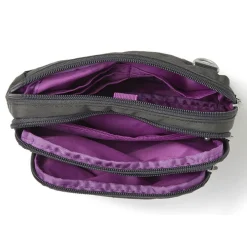 Handbags*Baggallini Inc Baggallini, Triple Zip Bagg Charcoal