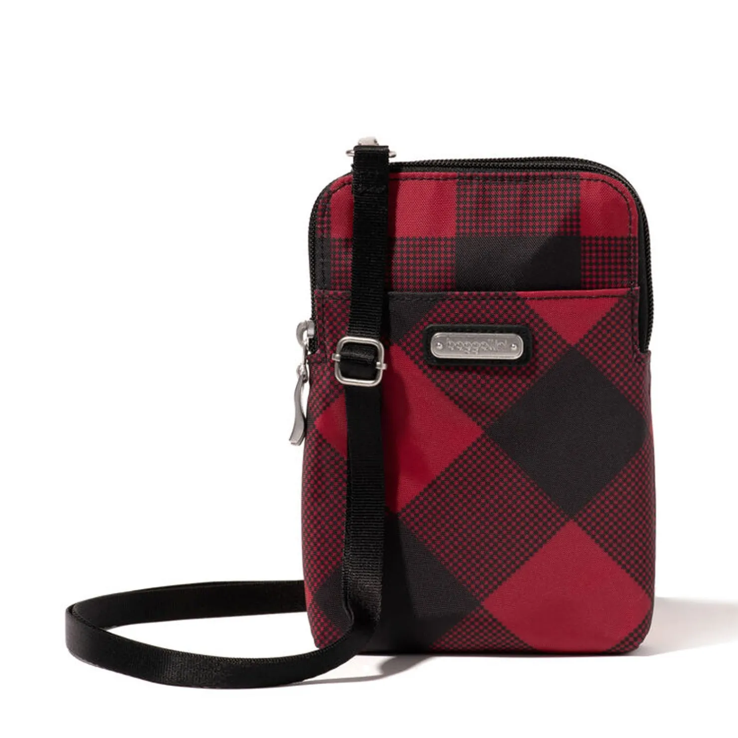 Handbags*Baggallini Inc Baggilini, Take Two Rfid Bryant Crossbody Red Buffalo Plaid