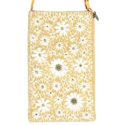 Handbags*Bamboo Trading Company , Club Bag - Pearl Flower Gold