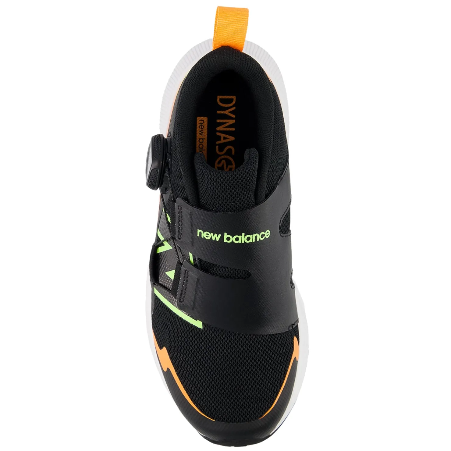 Sneakers & Athletic*New Balance Boy's , Fuel Core Reveal v4 Sneaker - Little Kid Black/Bleached Lime Glo/Hot Mango