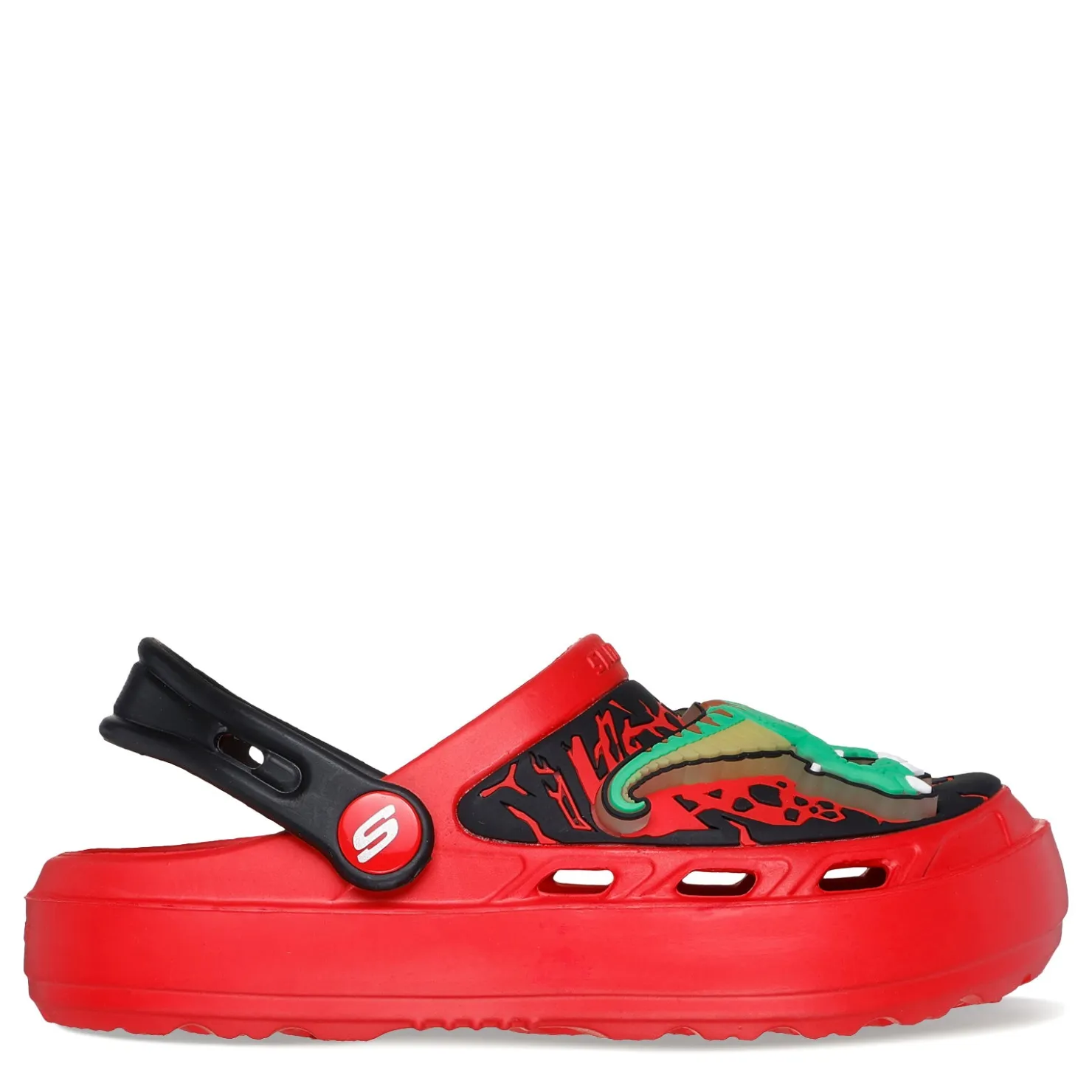 Little Kid (10.5-3)*Skechers Boy's , Foamies: Swifters - T-Rex-Brights Clog - Little Kid & Big Kid Red/Black