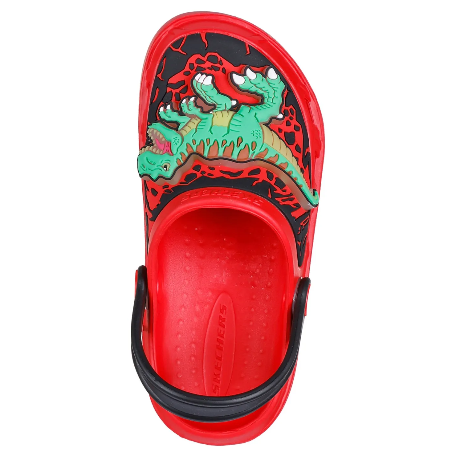 Little Kid (10.5-3)*Skechers Boy's , Foamies: Swifters - T-Rex-Brights Clog - Little Kid & Big Kid Red/Black