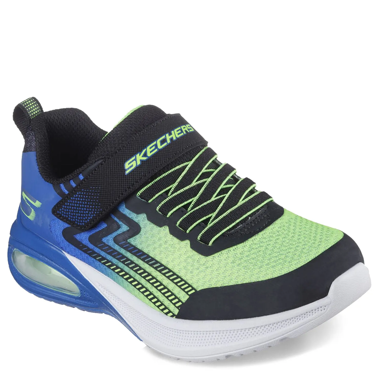 Sneakers & Athletic*Skechers Boy's , Microscope Max Advance Sneaker - Wide Width - Little Kid Black/Blue/Lime