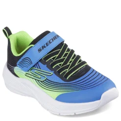 Sneakers & Athletic*Skechers Boy's , Microspec Advance Sneaker - Little Kid Blue/Lime/Black