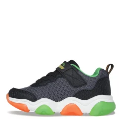 Toddler (3.5-10)*Skechers Boy's , Mighty Glow 2.0 - Dino-Bolt Sneaker - Toddler Black/Orange/Green