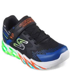 Big Kid (3.5-7)*Skechers Boy's , S Lights: Flex-Glow Bolt Sneaker - Little Kid Black/Blue/Lime/Orange