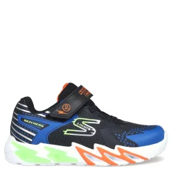 Big Kid (3.5-7)*Skechers Boy's , S Lights: Flex-Glow Bolt Sneaker - Little Kid Black/Blue/Lime/Orange