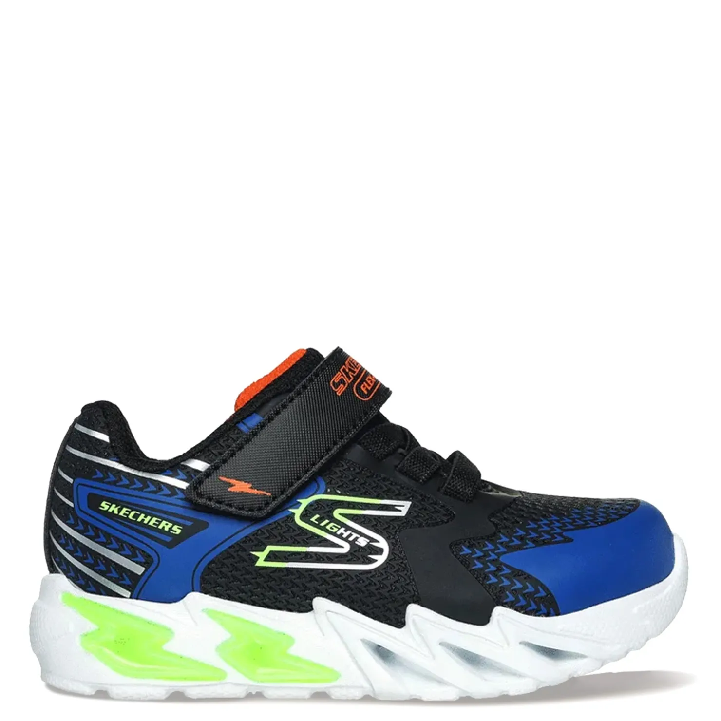 Sneakers & Athletic*Skechers Boy's , S Lights: Flex-Glow Bolt Sneaker - Toddler Black/Blue/Lime/Orange