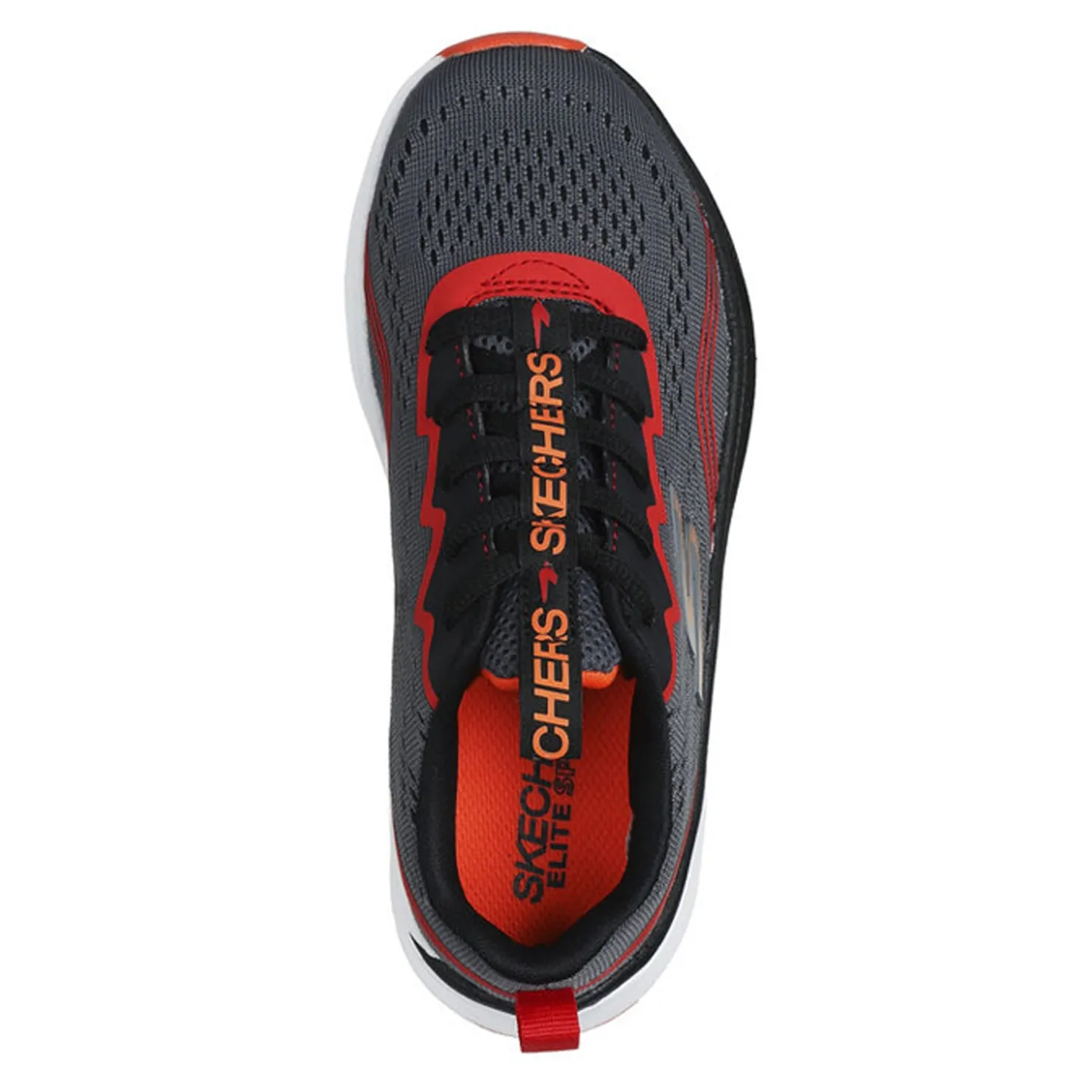Big Kid (3.5-7)*Skechers Boy’s , Elite Sport - Push-Pace – Little Kid & Big Kid Charcoal/Red/Orange