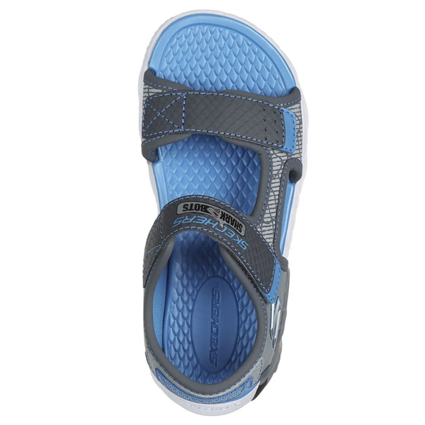 Sandals*Skechers Boy's , S-Lights: Creature-Splash Sandal - Little Kid Charcoal/Blue/Gray