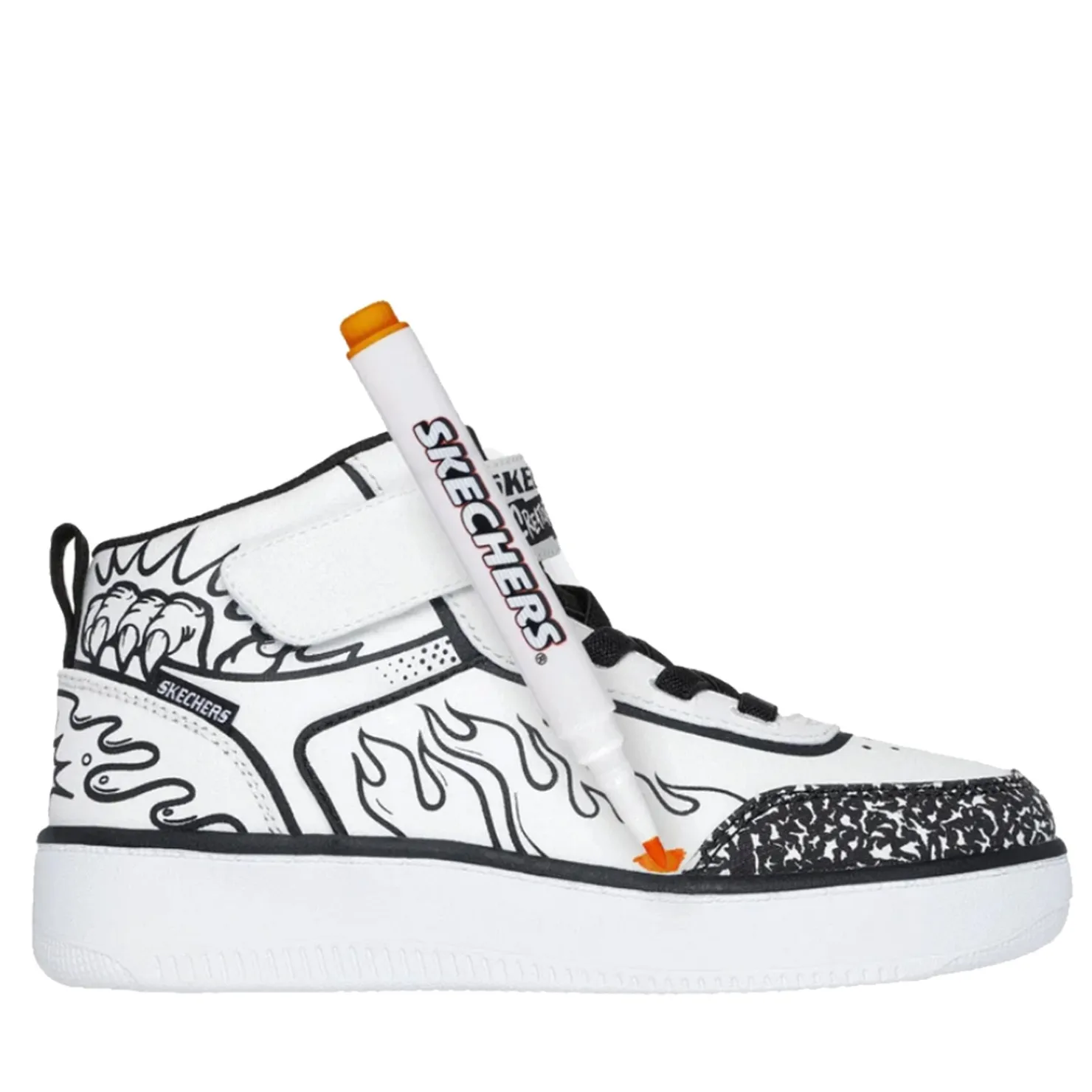 Little Kid (10.5-3)*Skechers Boy's , Sport Court 92 - Color-Blitz Sneaker - Little Kid White/Black