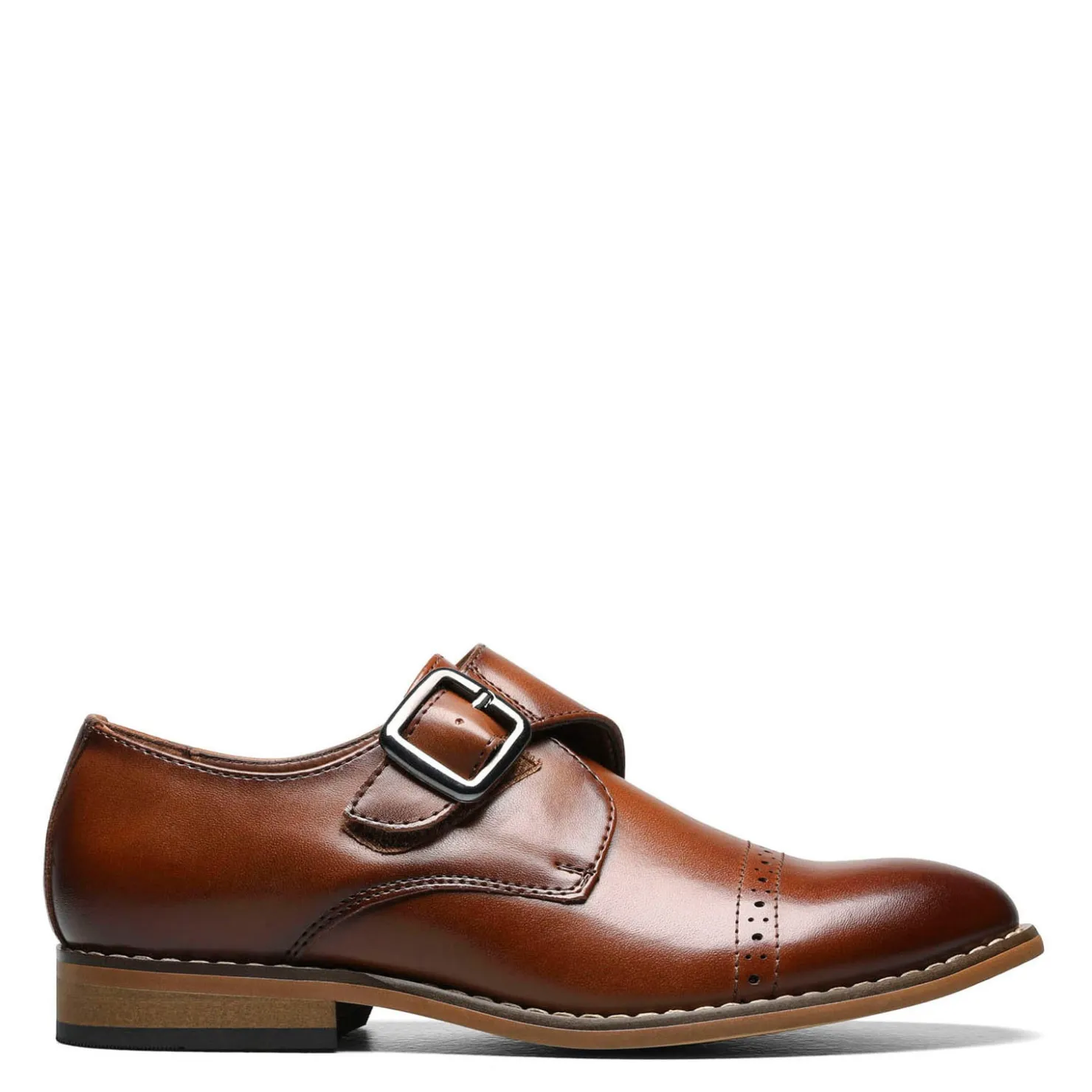Oxfords*Stacy Adams Boy's , Desmond Monk Strap - Little Kid & Big Kid Cognac