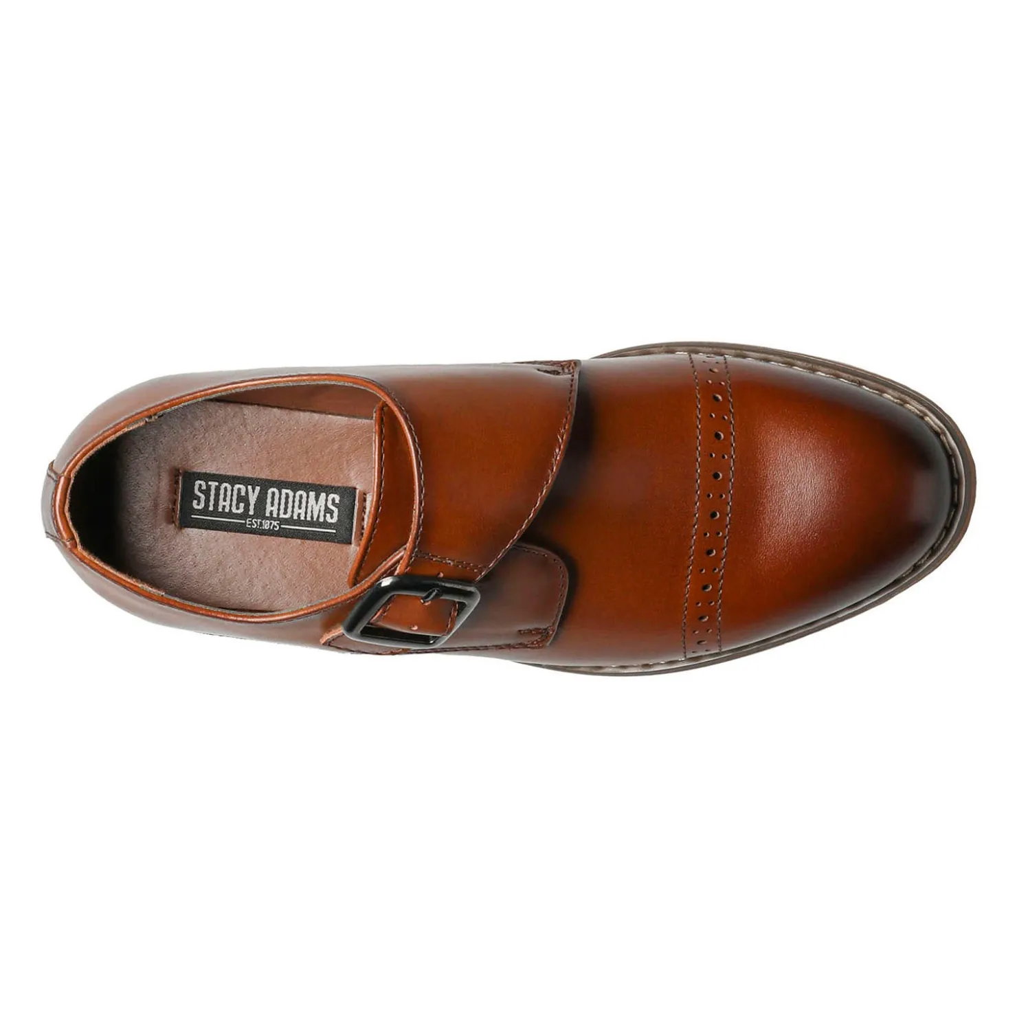 Oxfords*Stacy Adams Boy's , Desmond Monk Strap - Little Kid & Big Kid Cognac