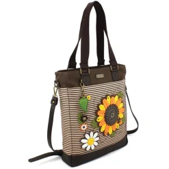 Handbags*Chala Sunflower Work Tote Brown Stripe
