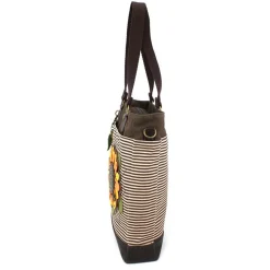 Handbags*Chala Sunflower Work Tote Brown Stripe