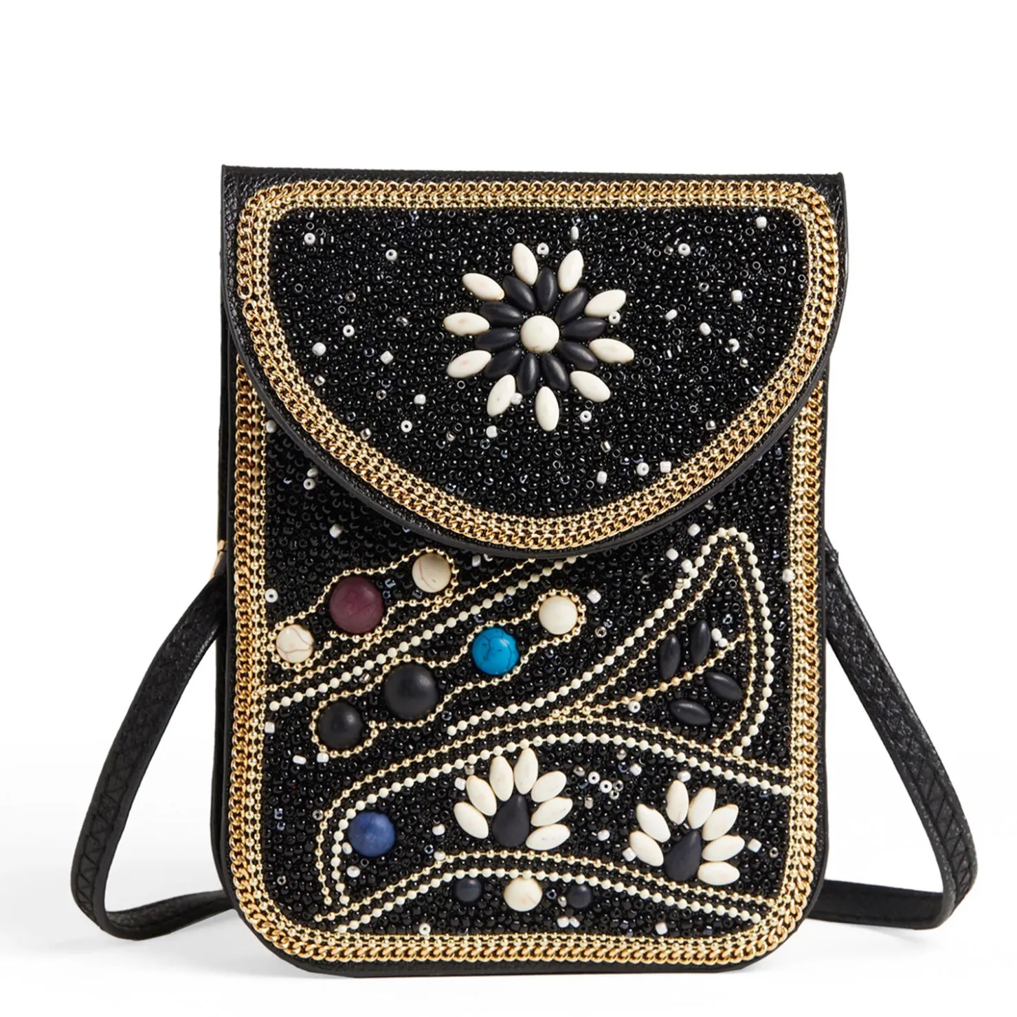 Handbags*Coco & Carmen , Artisan Beaded Crossbody Midnight Sky