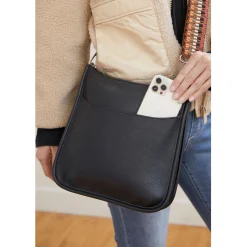Handbags*Coco & Carmen , Mini Alma Zip Top Messenger Black