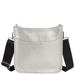 Handbags*Coco & Carmen , Mini Alma Zip Top Messenger Silver