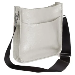 Handbags*Coco & Carmen , Mini Alma Zip Top Messenger Silver
