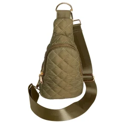 Handbags*Coco & Carmen , Rhea Puffer Sling Bag Olive