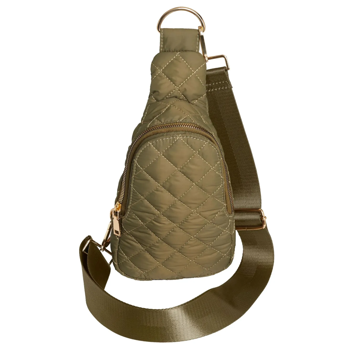Handbags*Coco & Carmen , Rhea Puffer Sling Bag Olive
