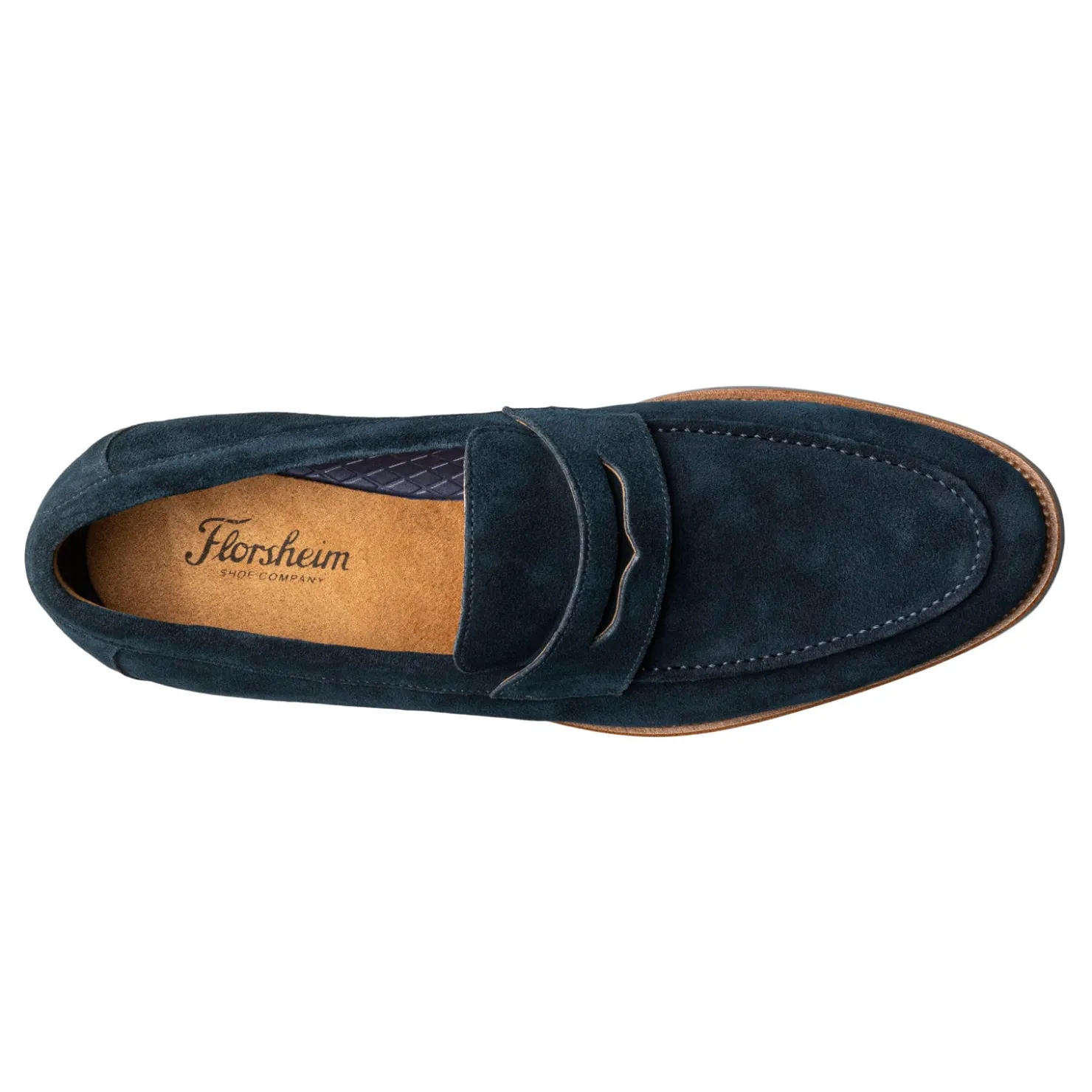Dress*Florsheim Men's, Rucci Mox Toe Penny Loafer Navy Suede