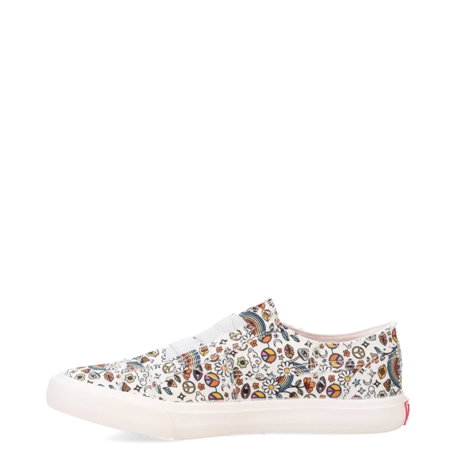 Big Kid (3.5-7)*Blowfish Malibu Girl's , Marley Slip-On - Little Kid & Big Kid White Peace Rainbow