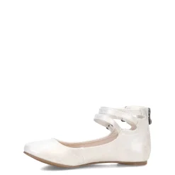 Little Kid (10.5-3)*Blowfish Malibu Girl's , Pushi-K Flat - Little Kid & Big Kid White Metallic