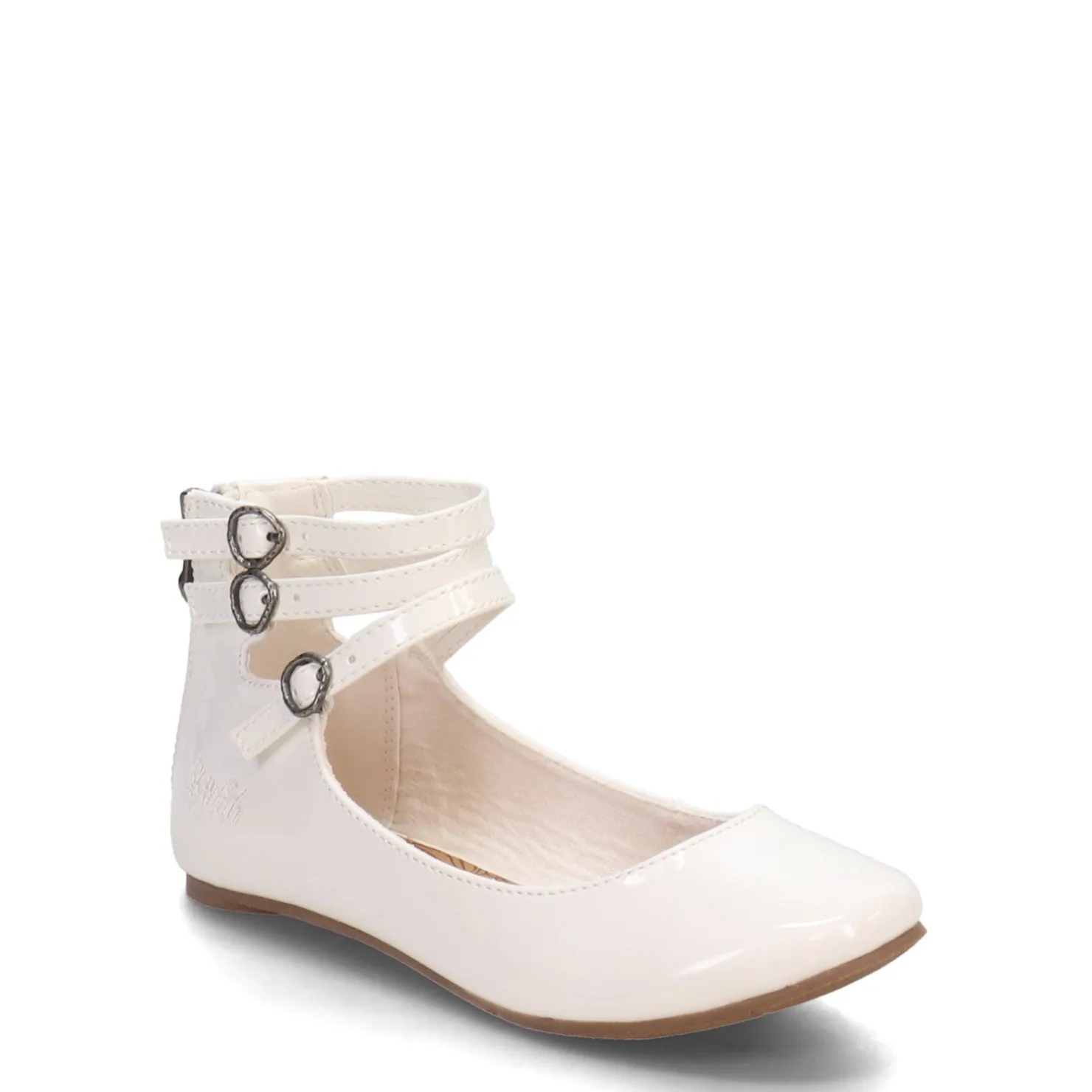 Flats*Blowfish Malibu Girl's , Pushi-K Flat - Little Kid & Big Kid White Patent
