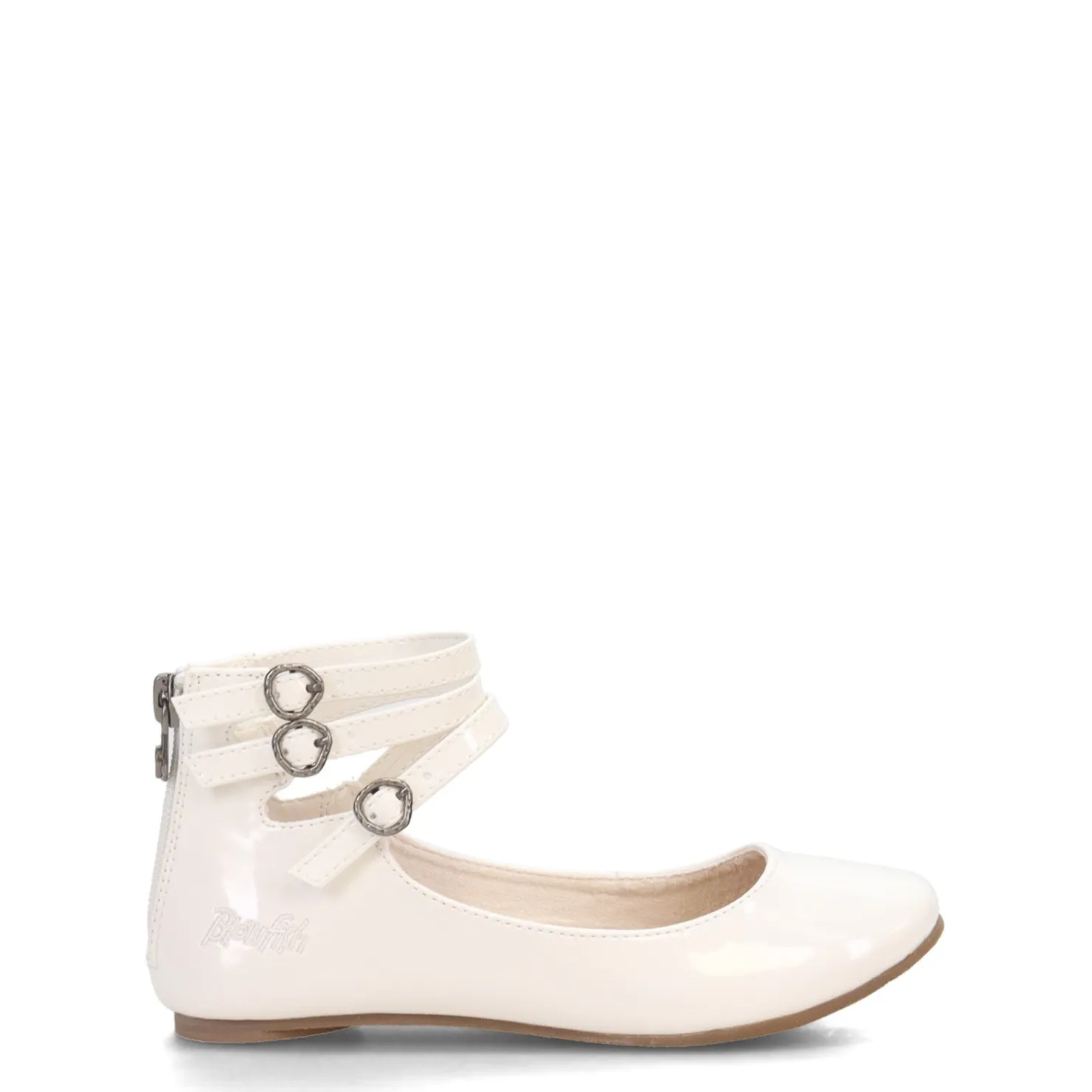Flats*Blowfish Malibu Girl's , Pushi-K Flat - Little Kid & Big Kid White Patent