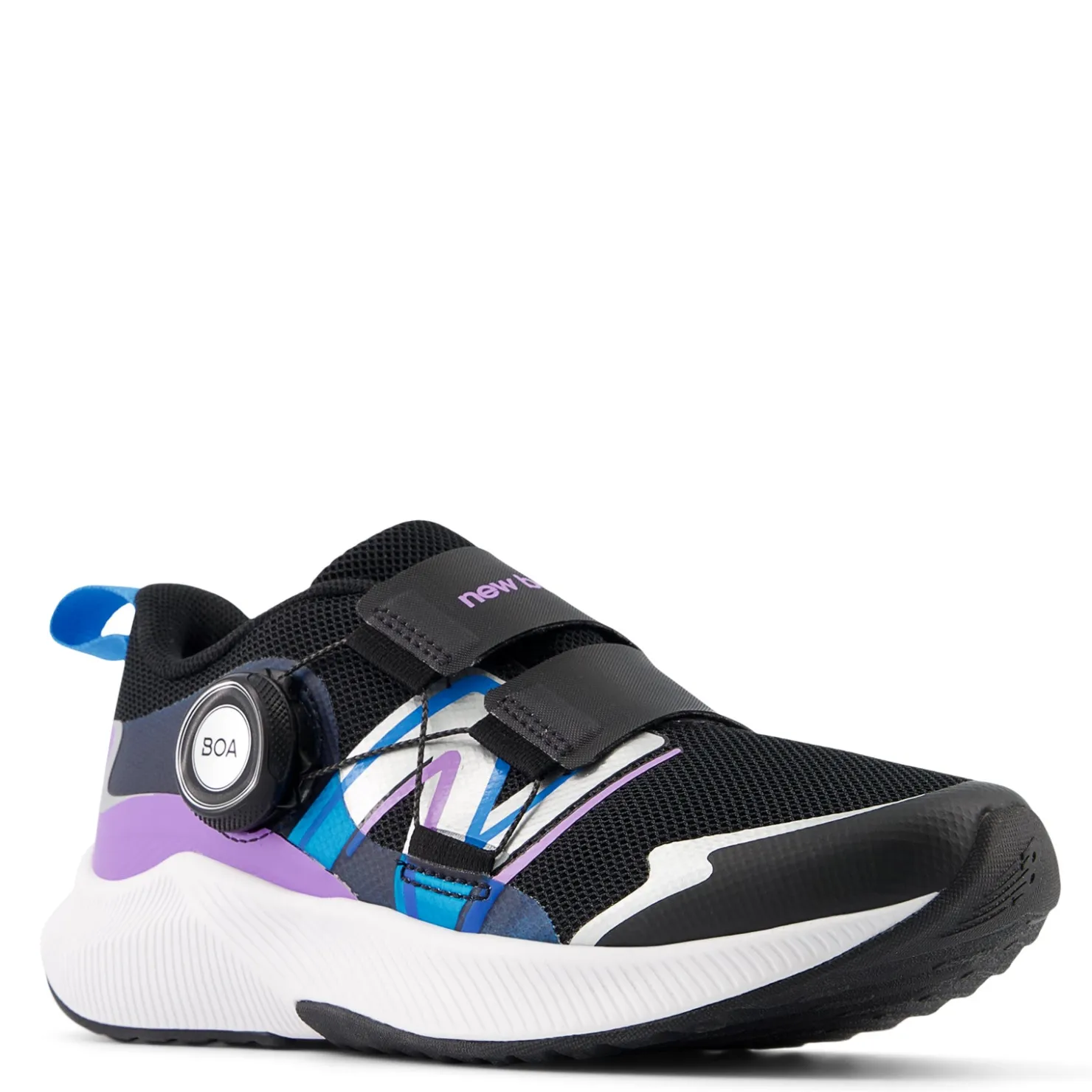 Sneakers & Athletic*New Balance Girl's , Fuel Core Reveal v4 Sneaker - Little Kid Black/Purple/Blue Multi