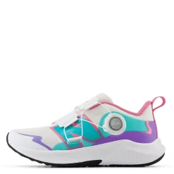 Little Kid (10.5-3)*New Balance Girl's , Fuel Core Reveal v4 Sneaker - Little Kid White/Purple Crush/Cyber Jade