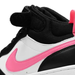 Big Kid (3.5-7)*Nike Girl's , Court Borough Mid 2 Sneaker - Big Kid Black/Sunset Pulse-White