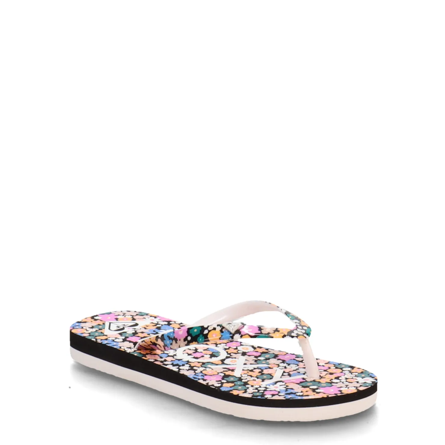 Sandals*Roxy Girl's , RG Pebbles VII Sandal - Little Kid & Big Kid Black Floral Print
