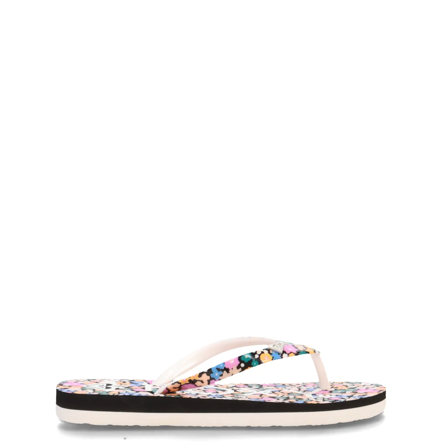 Sandals*Roxy Girl's , RG Pebbles VII Sandal - Little Kid & Big Kid Black Floral Print