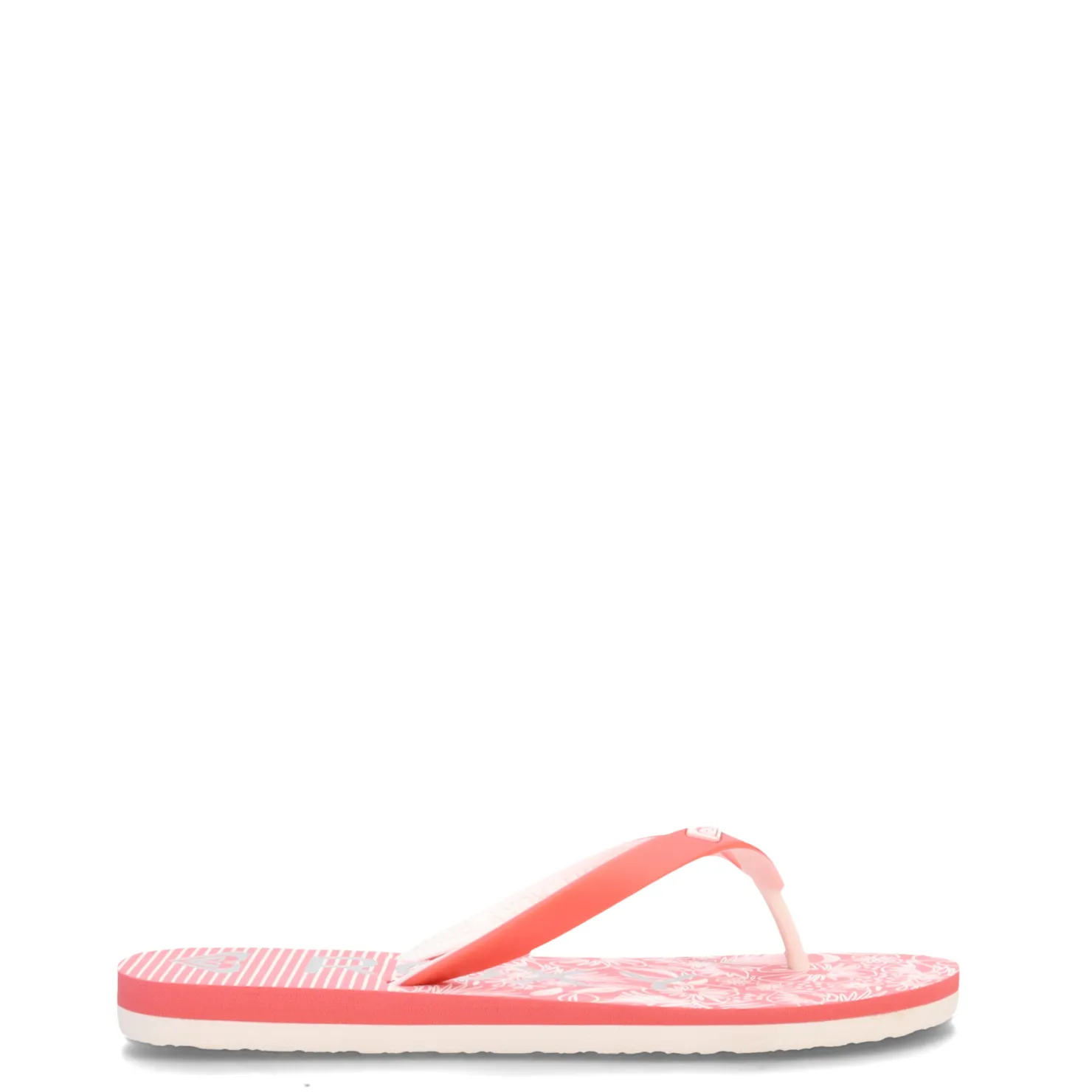 Sandals*Roxy Girl's , Tahiti VII Sandal - Little Kid & Big Kid Red White