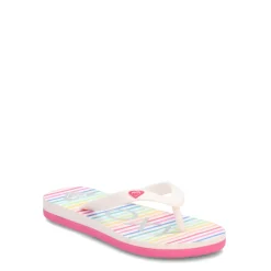 Little Kid (10.5-3)*Roxy Girl's , Tahiti VII Sandal - Little Kid & Big Kid White Pink Turquoise