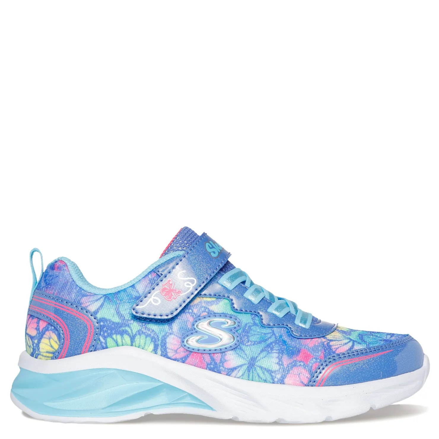 Sneakers & Athletic*Skechers Girl's , Coastline - Flutter Fly Sneaker - Little Kid & Big Kid Blue Multi