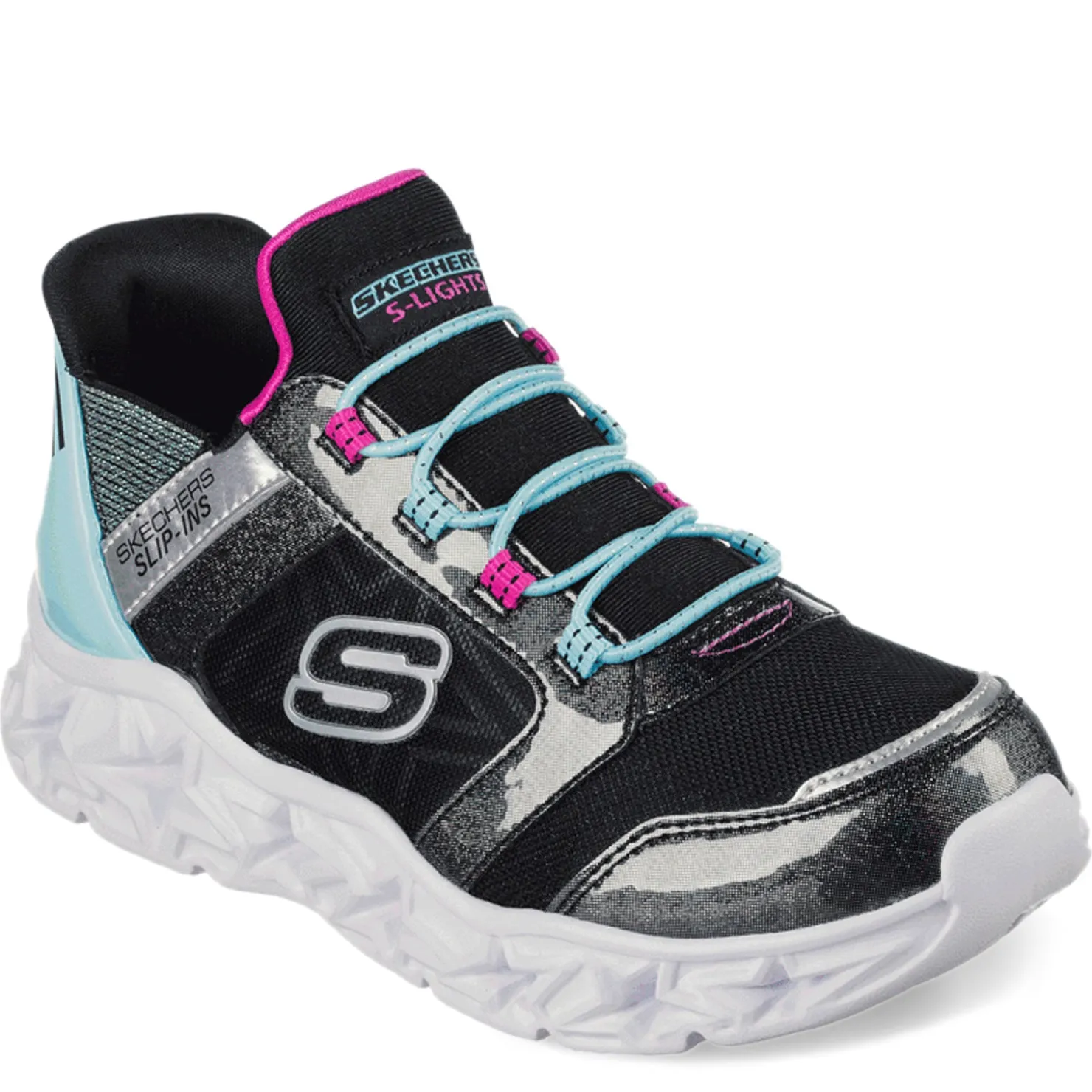 Sneakers & Athletic*Skechers Girl's , Galaxy Lights - Bright Cosmic Sneaker - Little Kid Black