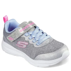 Sneakers & Athletic*Skechers Girl's , Power Jams - Everyday Bestie Sneaker - Wide Width - Little Kid Light Grey