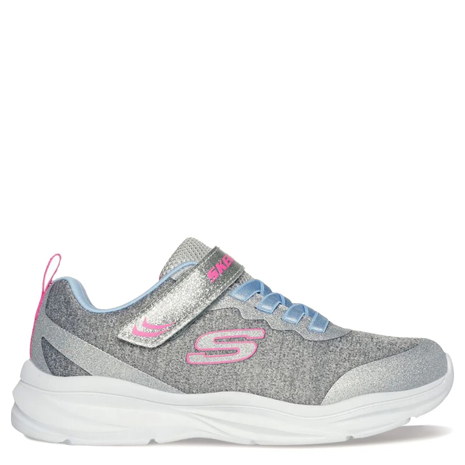 Sneakers & Athletic*Skechers Girl's , Power Jams - Everyday Bestie Sneaker - Wide Width - Little Kid Light Grey