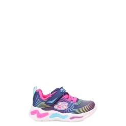 Toddler (3.5-10)*Skechers Girl's , S Lights: Wavy Beams Sneaker - Toddler Navy/Multi