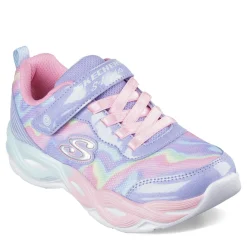 Sneakers & Athletic*Skechers Girl's , S-Lights: Twisty Glow - Sorbet Swirl Sneaker - Little Kid Periwinkle/Multi