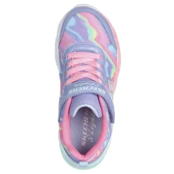 Sneakers & Athletic*Skechers Girl's , S-Lights: Twisty Glow - Sorbet Swirl Sneaker - Little Kid Periwinkle/Multi