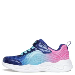 Sneakers & Athletic*Skechers Girl's , S-Lights: Wavy Beams - Ombre Express Sneaker - Little Kid Navy Multi