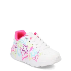 Sneakers & Athletic*Skechers Girl's Street, Uno Lite - My Drip Sneaker - Little Kid White Multi