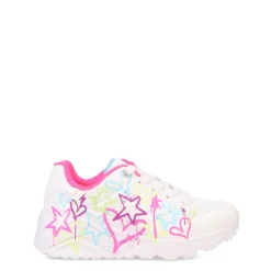 Sneakers & Athletic*Skechers Girl's Street, Uno Lite - My Drip Sneaker - Little Kid White Multi