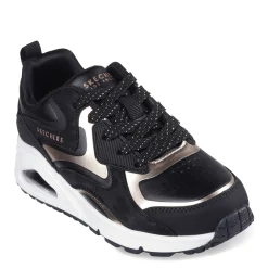 Big Kid (3.5-7)*Skechers Girl's Street, Uno Gen1 - Color Surge Sneaker â€“ Little Kid & Big Kid Black/Rose Gold