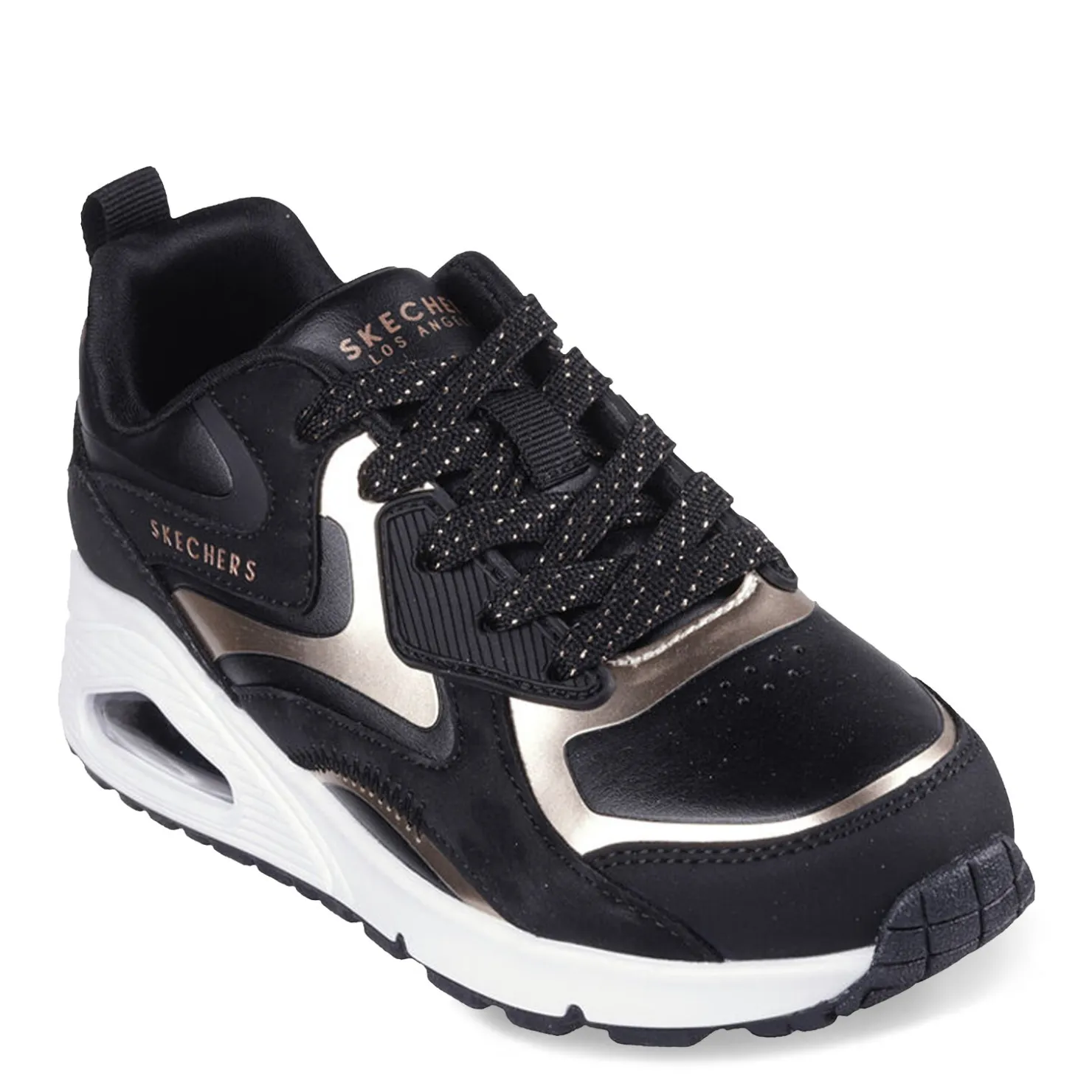 Sneakers & Athletic*Skechers Girl's Street, Uno Gen1 - Color Surge Sneaker – Little Kid & Big Kid Black/Rose Gold